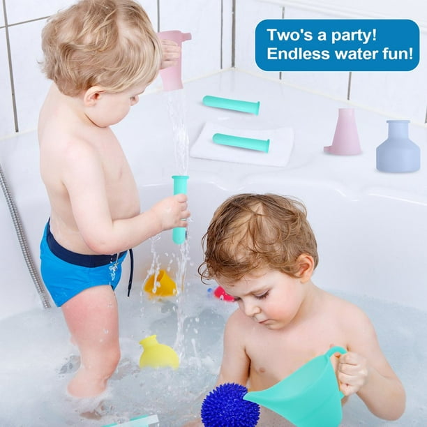 Kids Bath Toys Soft Silicone Bathtub Toys Funny Toddlers Waterfall Bath Toys Set STEM Sensory Kids Toys Colorful Toddler Bath Toys for Kids Bath