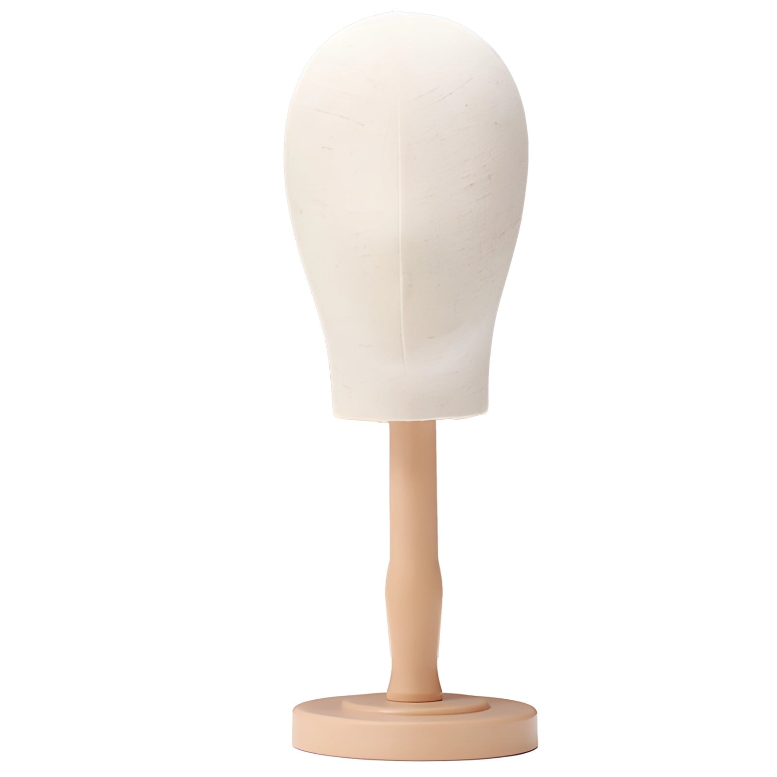 Wig Head Stand with Mannequin Head, Wood Tone Wig Stand - 21.3" Realistic Styling Head with Stable Base for Salon Displays / Hat, Cap, Wigs, Helmet Display