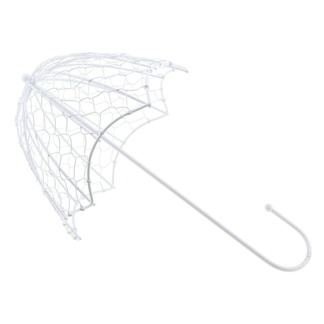 Rustic Metal Planter Wire Wreath Pot ing Plant Holder Garden Decor, Assorted Shape Umbrella Shape