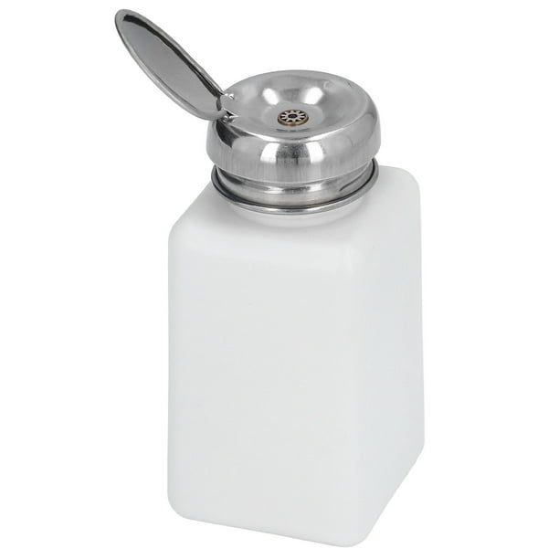 Dispensador De Solvente Tipo Prensa De 200 Ml, Botella Cuadrada Antiestática Segura Esd Con Tapa De Acero Inoxidable Tapa Vacía De Bombeo De Líquido Para Desmaquillador De