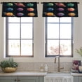 thumbnail image 3 of LALILO Kitchen Curtain Valance Cartoon Fantasy Planets Rod Pocket Window Curtain 52"x 18" Set of 2, 3 of 5