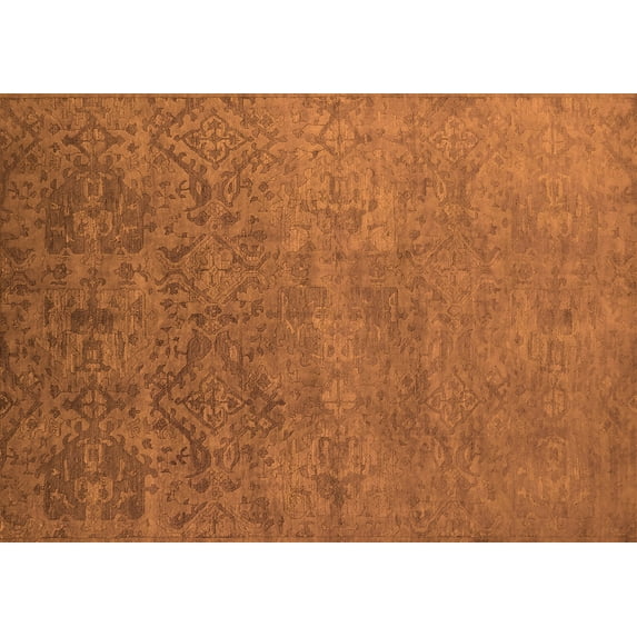 Ahgly Company Indoor Rectangle Oriental Orange Industrial Area Rugs, 2' x 4'