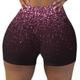 thumbnail image 2 of Fotbe Pink Glitter Sparkles A Shorts Sin Costuras – Shorts Deportivos de Cintura Alta para Mujer, Elásticos para Gimnasio, Yoga, Running o Ciclismo-Large, 2 of 8