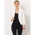 thumbnail image 3 of Chaqueta abierta de la chaqueta del traje de la cosecha del trabajo de la oficina del frente de las mujeres Blanco Sólido S, 3 of 5