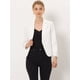 thumbnail image 3 of Chaqueta abierta de la chaqueta del traje de la cosecha del trabajo de la oficina del frente de las mujeres Blanco Sólido M, 3 of 5