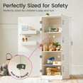 thumbnail image 7 of Tiny Land Wooden Toy Fridge for Kids, Realistic Play Refrigerator with Magnetic Decor & Spacious Storage, White Wooden Play Kitchen Fridge for Toddlers, 7 of 7