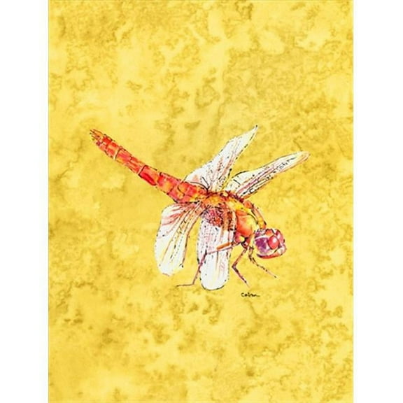 28 x 40 In. Dragonfly On Yellow Flag Canvas, House Size