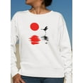 thumbnail image 2 of Crane Silhouette  Sweatshirt Women -Image by Shutterstock, Female Small, 2 of 4