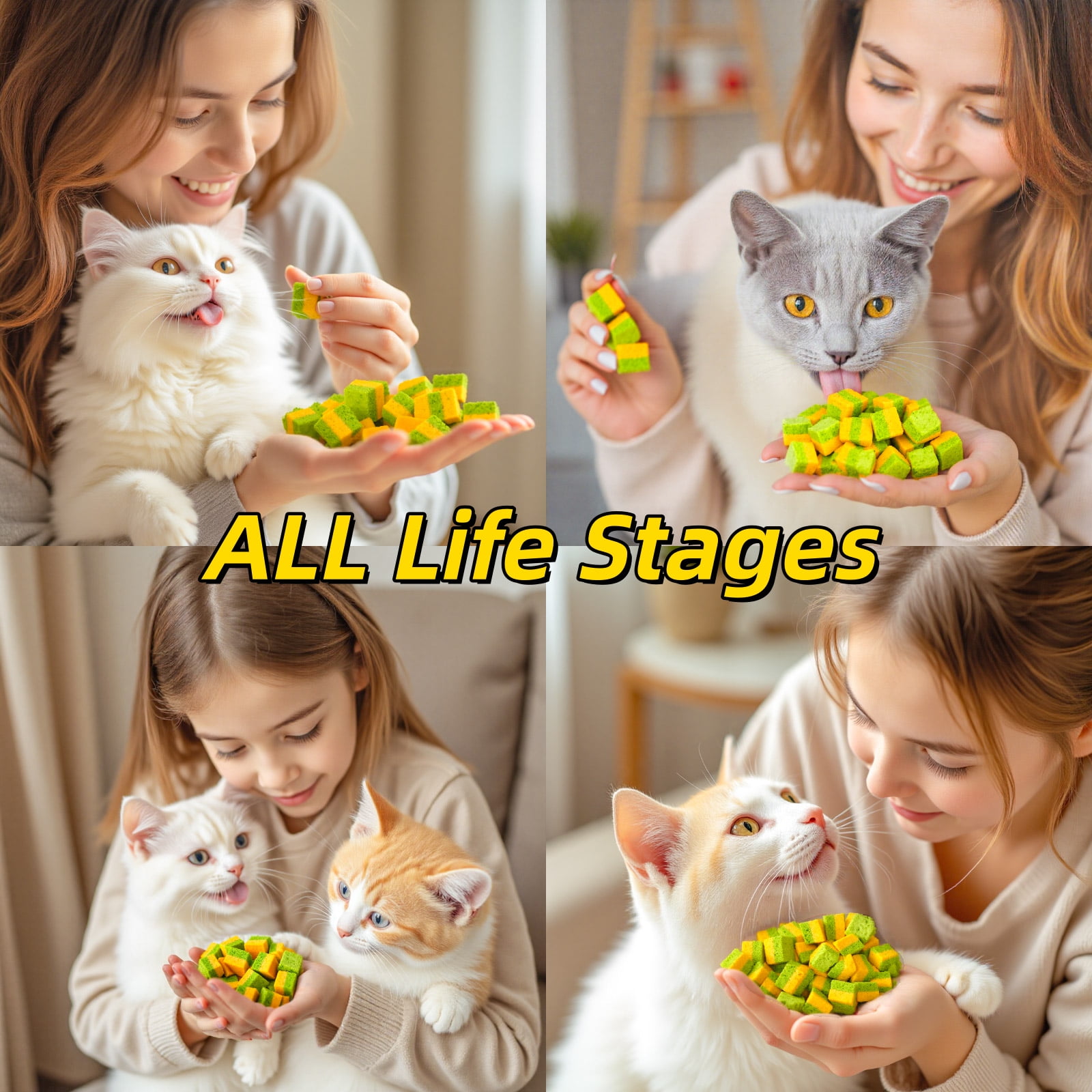 NSWXZDS 200g/7.05oz Cats Grass Toys Hairball Removal Fish Oil Kitten Grass Catnip Stick for Teeth Freeze Dried Kitty Lickable Chew Dental