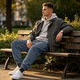 thumbnail image 6 of Jogger Sweatpants For Men Soft Knit Casual Sweat Trousers Adjustable Elastic Waistband Ribbed Ankle Cuff Pants, 6 of 7