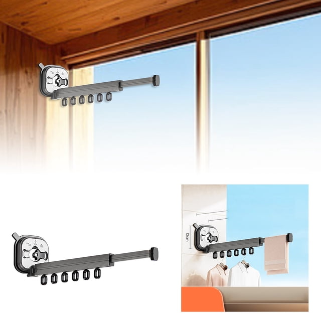 Dsscvnef Ultimate Space : Balcony Folding Drying Rack & Stylish Solution for Efficient Laundry Drying!