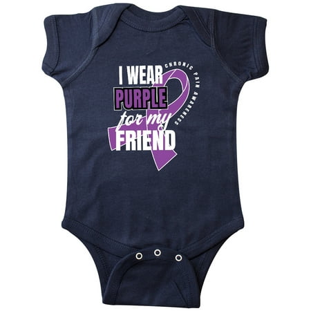 

Inktastic Chronic Pain I Wear Purple For My Friend Gift Baby Boy or Baby Girl Bodysuit