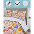 thumbnail image 4 of Quilts Twin XL Size, Spring Floral Soft Comforter Bedding Set for Bed, Watercolor Colorful Botanical Summer Lightweight Quilted Bedspread with Pillow Cover(2 Pieces) for All Season, 68x98 Inch, 4 of 6