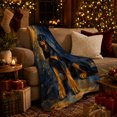 thumbnail image 3 of Rottweiler Dog Portrait With Navy Gold Abstract Background Dignified Painterly Art Flannel Blanket For Dog Fans, Soft Cozy Home Decor For Bedroom Living Room Birthday Gift, 3 of 9