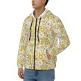 thumbnail image 3 of Uemuo Cute Sunflower for Men's Fashion Full-zip Hoodies & Sweatshirts with Kangaroo Pocket, Zip-up Hooded Sweatshirt, Moisture Wicking & Breathable-3X-Large, 3 of 5