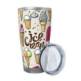 thumbnail image 2 of Gaeub Ice Cream Print 20-Ounce Stainless Steel Car Cup,Tumblers Cups with Lids and Straw,Coffee Cups for Adults Kids Home Car Office School Travel Party-Without Straw, 2 of 8