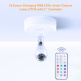 thumbnail image 3 of Yeacher 13 Couleurs Changeant RGB LEDs sous Lampe d'Armoire 2 PCS avec 2 * Contrôleur, 3 of 8