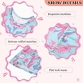 Elegant Flower Pattern in Pink and Blue Sleeveless Dress A-Line One ...