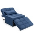 thumbnail image 1 of Gymax 4 en 1 Canapé-Lit Multifonction Convertible Lit Pliant Pouf Bleu, 1 of 10