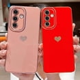 thumbnail image 6 of Samsung Galaxy S23 FE 5g 6.4" Phone Case with Luxury Electroplate Cute Side Love Heart Cover Full Camera Protection Soft Silicone Anti-Fingerprint Shockproof Cover Bumper (Pink), 6 of 11