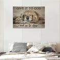 thumbnail image 4 of VELVET Farmhouse Wall Art Rustic Give It to God and Go to Sleepspirational Quotes Pictures Wall Decor Dog Painting Canvas Print Country Christian Bible Verse Artwork Living Room 18x12inch Framed, 4 of 5