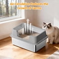 thumbnail image 3 of Studyset Stainless Steel Cat Litter Box, High Sided, Non-Stick, Odor Resistant Metal Litter Pan for Multiple Cats, Anti-Urine Leakage, Easy to Clean, Non-Slip Base, 3 of 7