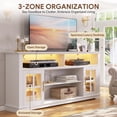 thumbnail image 5 of PAPROOS White TV Stand for 70 Inch TV, Modern Farmhouse TV Cabinet with LED Light, Entertainment Center, Media Console Table with Storage for Living Room, 5 of 7
