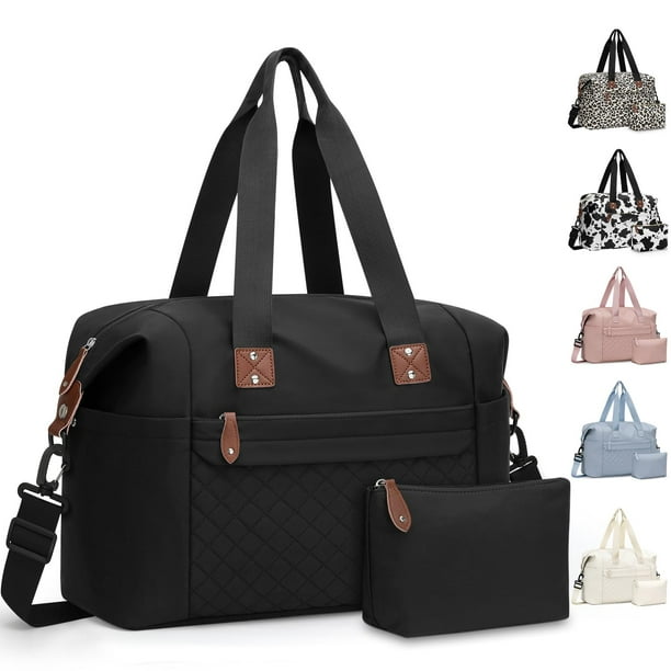 Bolsa de viaje Pritent, impermeable, de fin de semana, color negro, tamaño mediano