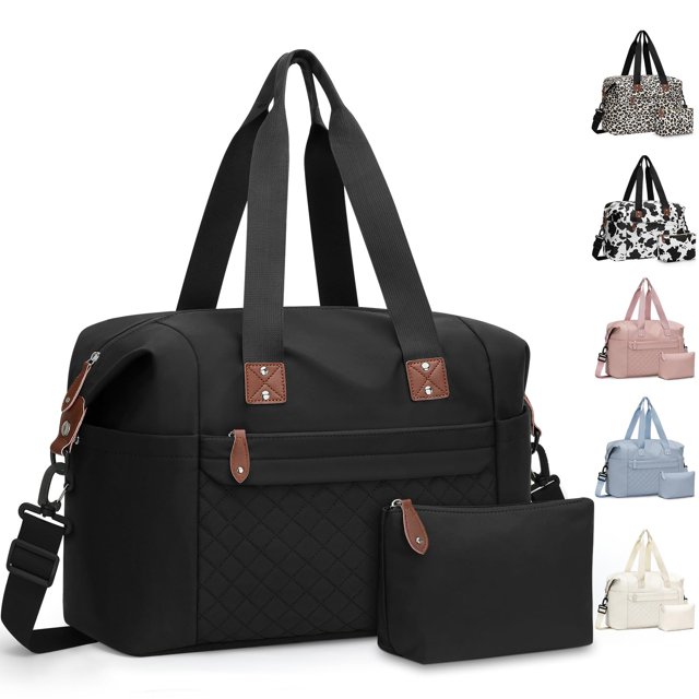 Bolsa de viaje Pritent, impermeable, de fin de semana, color negro, tamaño mediano