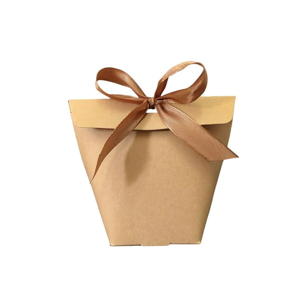 Moyic Paquete de 12 Uds. De bolsas, caja de cartón personalizada, paquete de recuerdos para invitados con personalidad, bolsas para regalos Almacenamiento y organización del hogar Marrón Talla pequeña