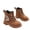 Brown, variant on Girls Combat Boots Girls Ankle Booties Lace up with Side Zipper Fashion Leather Short Booties (Toddler/Little Kid/Big Kid) Brown 11 M(28)