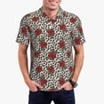 thumbnail image 3 of Balery Leopard Print Rose Printed Men’s Short Sleeve Polo Shirt, Midweight Men's Shirt,Golf Polo shirts -Small, 3 of 9