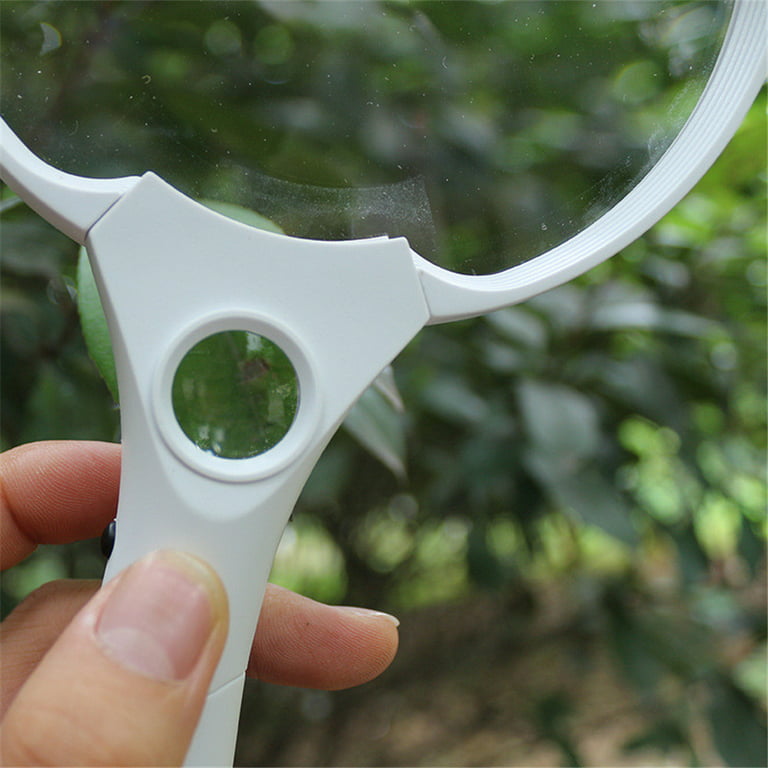 5 inch 3X Handheld Magnifying Glass - Light Green Tint Glass Lens