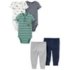 Child of Mine by Carter's Baby Boys Short Sleeve Bodysuits and Pants Outfit Set, 5 pc set