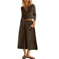 thumbnail image 2 of 2 Piece Lounge Sets for Women Matching Vacation Outfits Button Down Ribbed Cardigan Elastic Waist Skirt Sets, 2 of 7