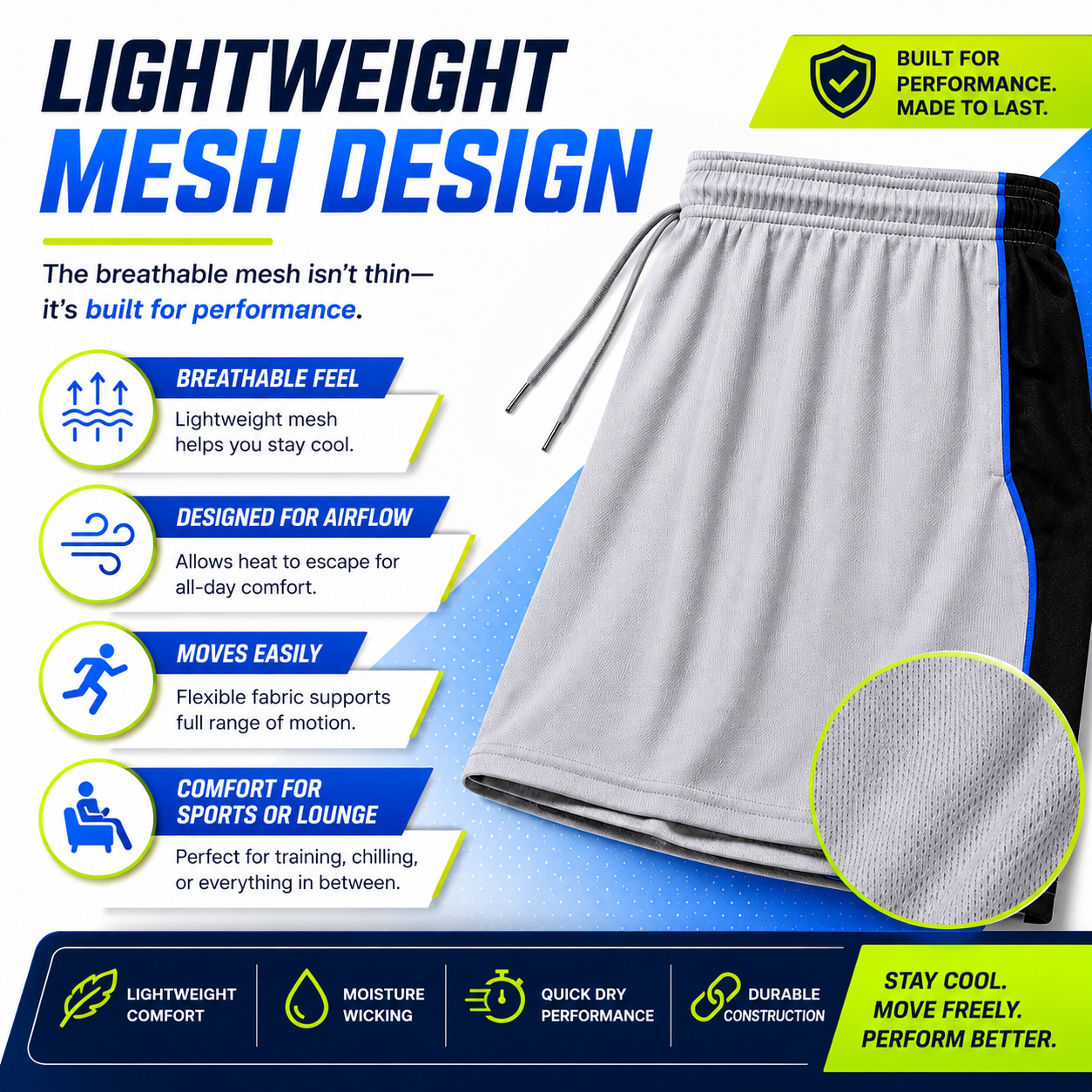 Daresay Men's 5-Pack Athletic Mesh Shorts with Pockets photo 3