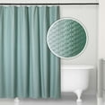 thumbnail image 6 of Microdry Water-Repellent Embossed Fabric Shower Curtain Liner Set with 12 Rust-Resistant Chrome Double Roller Hooks, 72" x 72", Aquifer (13-Piece), 6 of 7
