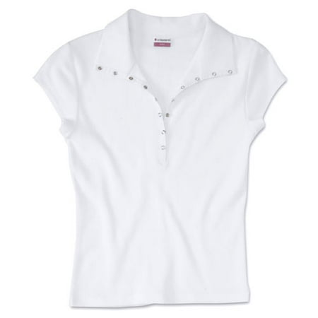 Juniors' Ribbed Snap Polo