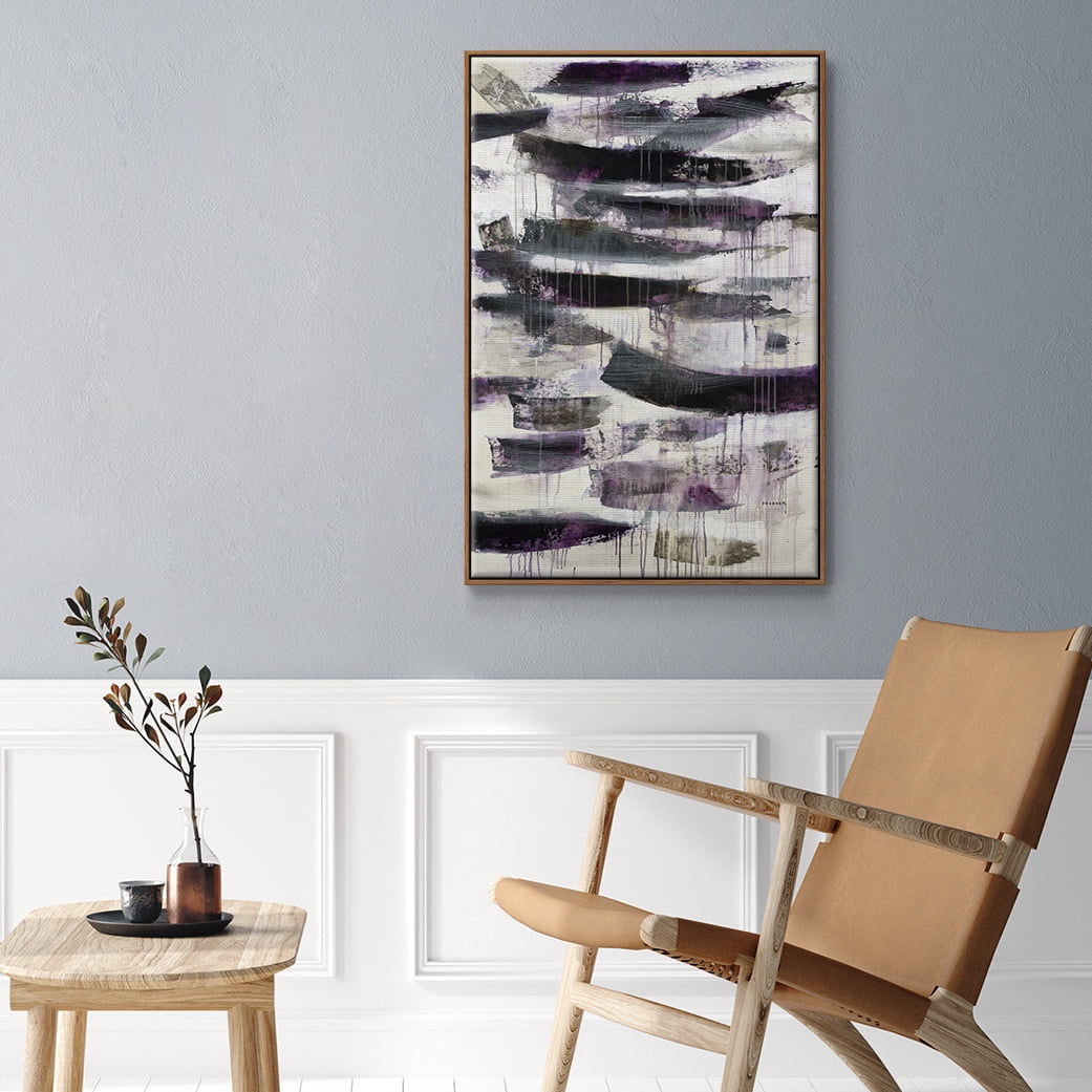 Helix #2 Framed Premium Gallery Wrapped Canvas - Ready to Hang - 17 x 25 - Walnut Floating Frame