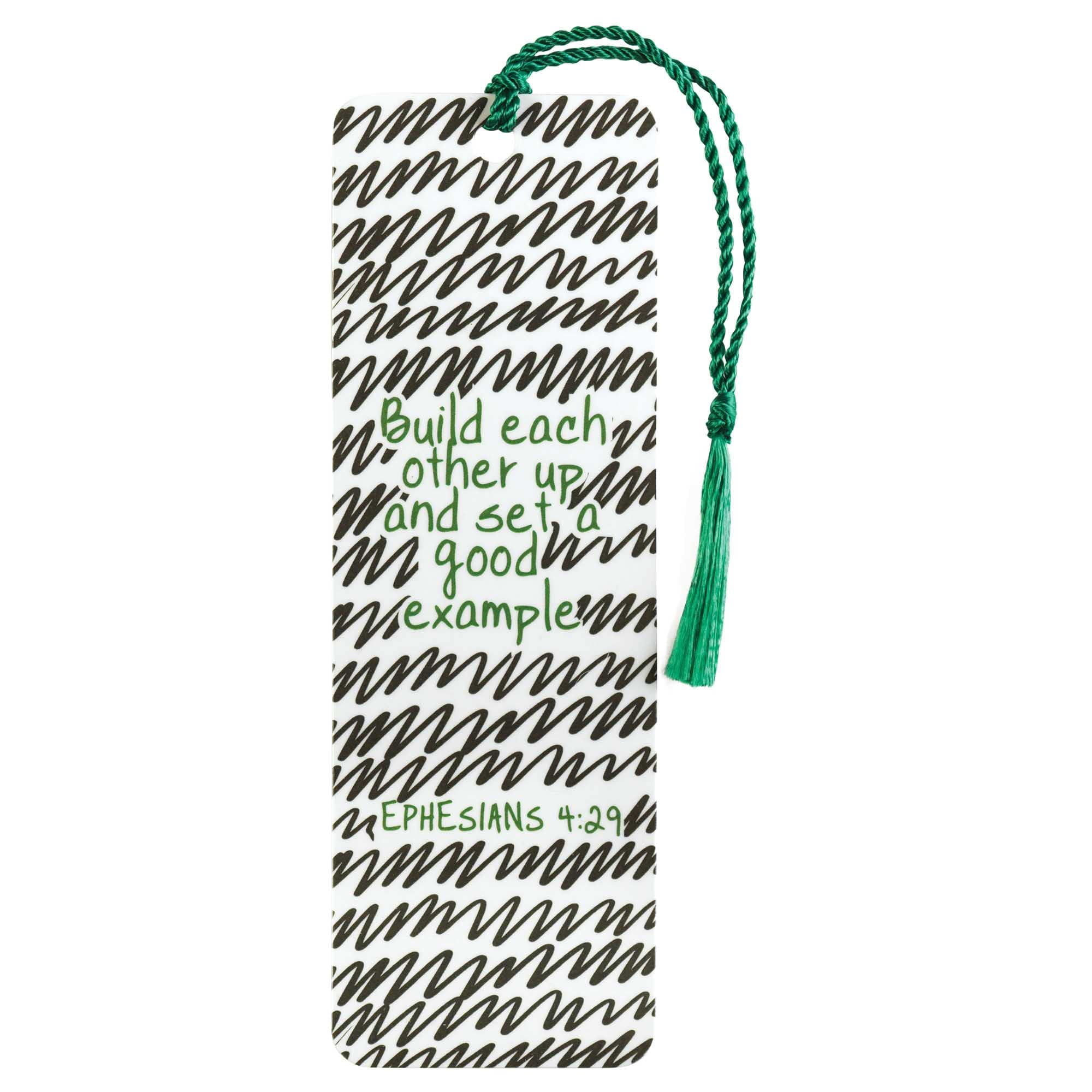 Dicksons Build Each Other Up Good Example Black Squiggly 6 inch Paper Tussled Bookmark Pack of 12