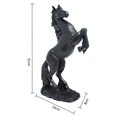 thumbnail image 2 of Estatua de resina de caballo de pie para decoración del hogar, escultura de adorno animal, estatua de resina de caballo trenzado con significado de éxito - Negro, 2 of 5