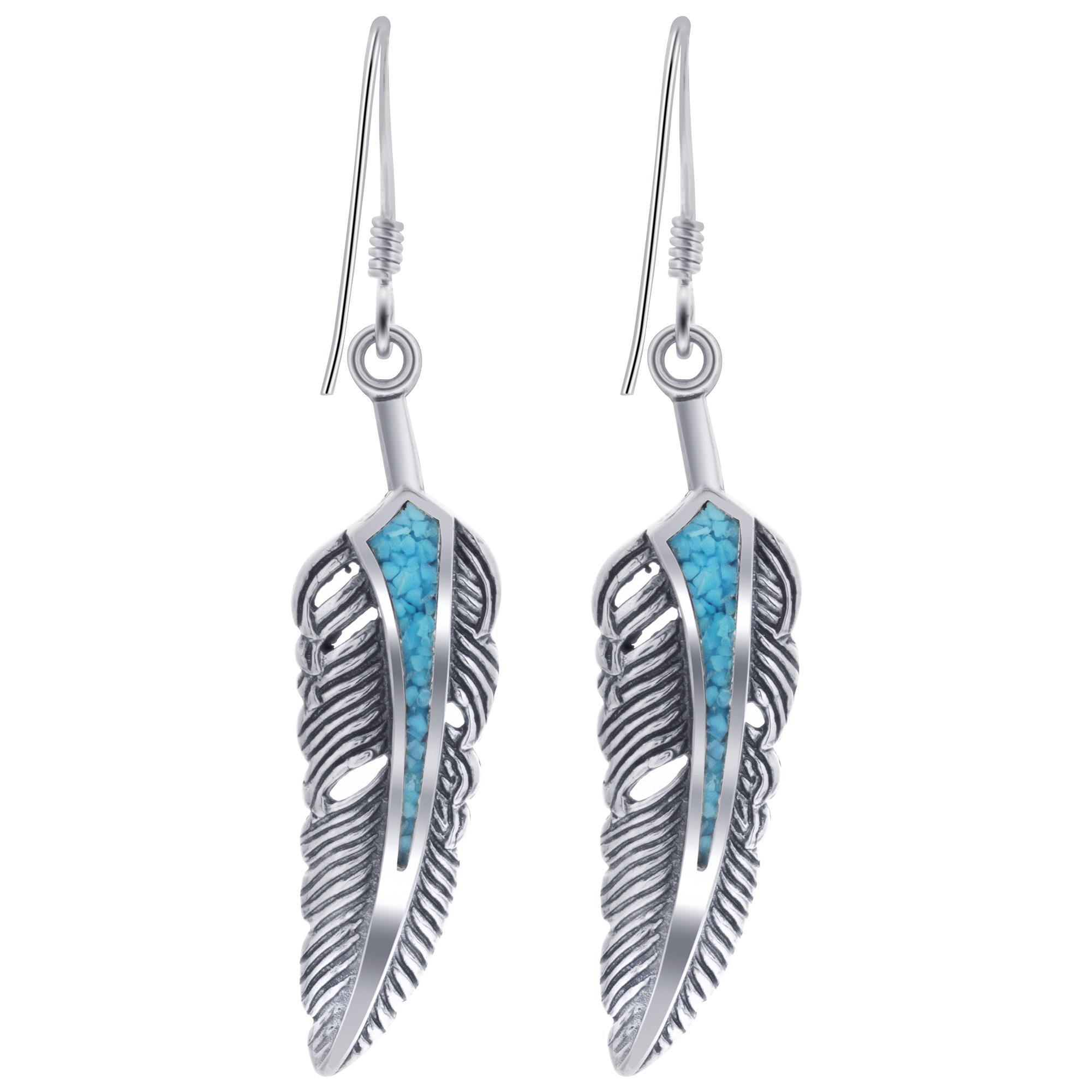 Earrings silver leaf 925 feather chips silver sterling earrings Jewelry