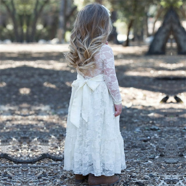 LEEy-world Vêtements pour Bébés, Robe Vintage à Volants Rétro Florale pour Filles, Robe Bohème Princesse à Couches, WH1