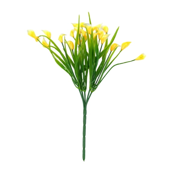 Artificial Calla Lily Bouquet, Realistic Faux Silk Flowers with Green Leaves, Lifelike Artificial Lily Stems for Home Wedding Office Vase Table Centerpiece