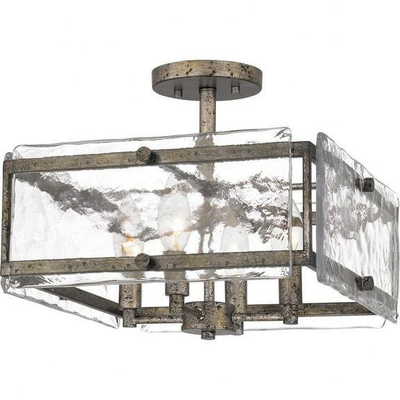 Quoizel Semi-Flush Mount 4-Light Semi-Flush Mount in Mottled Silver