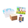 thumbnail image 2 of Plantillas de dibujo para niños, juguetes educativos, caja de almacenamiento de madera para niños, plantillas de tiza, de pintura para niños en edad, 2 of 8