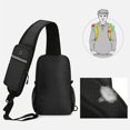 thumbnail image 5 of Portable Sling Crossbody Bag Cycling Shoulder Bags Chest Bag Motorcycle Bag Black, 5 of 8