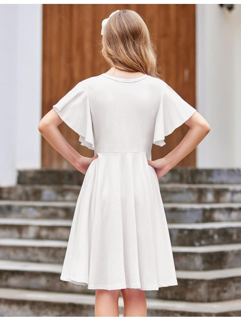 butterfly sleeve a line dress Butterfly Sleeve Shirred High Waist A Line Midi Dress – RICHSEEN