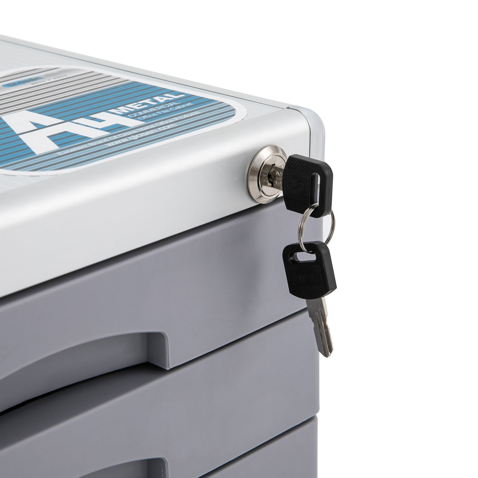 TFCFL 3 Tier File Cabient Drawers Organizer Desktop Lockable Filing Document Storage Box with 2x Keys