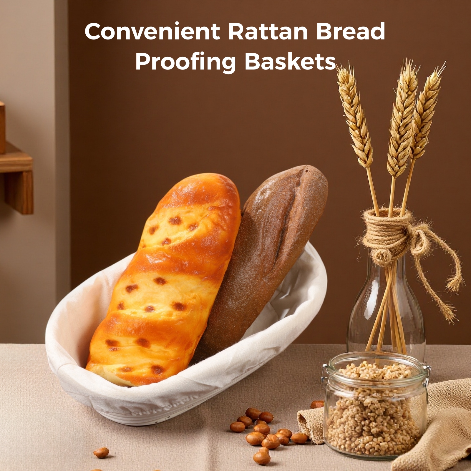 4 PCS Rattan Bread Proofing Baskets, 9.8 x 5.9 x 3.1 inch Oval Shaped with Cloth Covers, Ideal for Sourdough, Home and Restaurant Baking,Quality and Easy to Clean